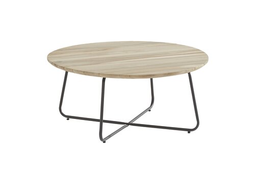 4SO Axel koffietafel rond 90 cm (H 40 cm) teak tafelblad