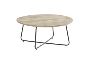 4SO Axel koffietafel rond 90 cm (H 40 cm) teak tafelblad