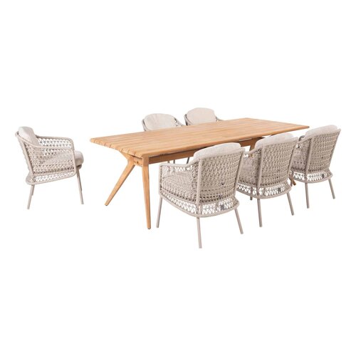 4SO 6x Puccini dining + Taste 4SO Bel air teak tafel 240 cm - afbeelding 1