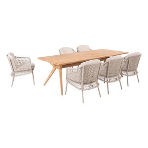 4SO 6x Puccini dining + Taste 4SO Bel air teak tafel 240 cm - afbeelding 1