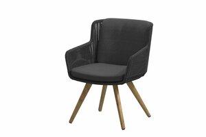 4SO 6x Flores dining antraciet + Taste 4SO Bel air teak tafel 240 cm - afbeelding 2