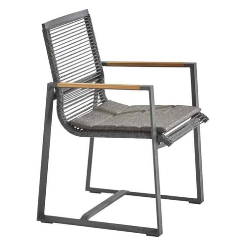 4SO 6x Pandino dining chair + Robusto teak tafel incl onderstel antr. 220 x 95 cm. - afbeelding 5