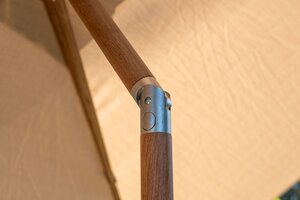 4SO Azzurro 300 cm. Ø zand met houtlook frame - afbeelding 3