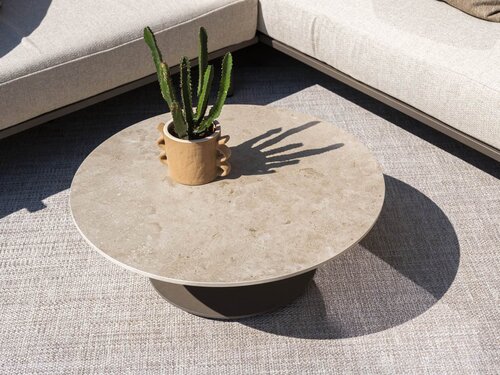 4SO Boaz salontafel met keramisch tafelblad, centrale poot terre 80 cm. Ø (H 30) - afbeelding 3