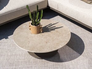 4SO Boaz salontafel met keramisch tafelblad, centrale poot terre 80 cm. Ø (H 30) - afbeelding 3