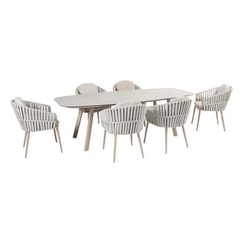 4SO Eva dining 6x + Manolo tafel 240x103cm LATTE - afbeelding 1