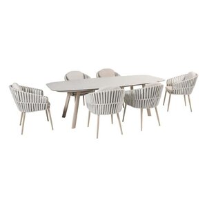 4SO Eva dining 6x + Manolo tafel 240x103cm LATTE - afbeelding 1