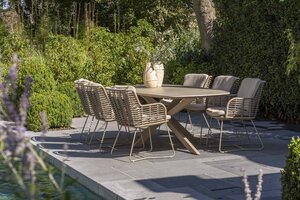 4SO Fabrice diningstoel LATTE 6x + Prado tafel 240x105cm keramiek LATTE - afbeelding 3