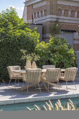4SO Fabrice diningstoel LATTE 6x + Prado tafel 240x105cm keramiek LATTE - afbeelding 2