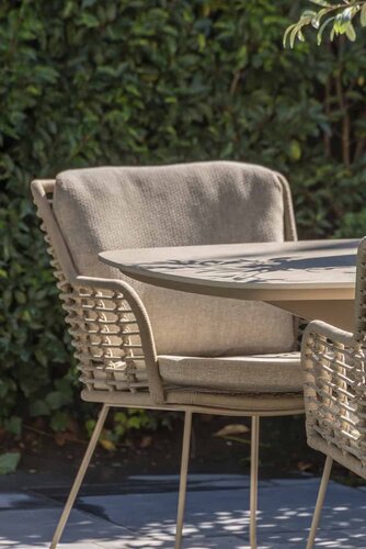 4SO Fabrice diningstoel LATTE 6x + Prado tafel 240x105cm keramiek LATTE - afbeelding 4