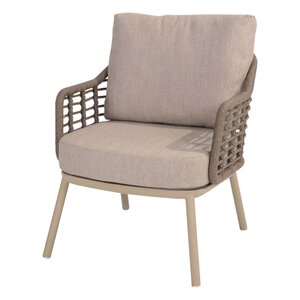4SO Puglia low dining 6x + Donato low diningtafel 160cm rond LATTE - afbeelding 2
