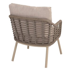 4SO Puglia low dining 6x + Donato low diningtafel 160cm rond LATTE - afbeelding 3