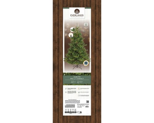 Alba fir prelit dia127-H210cm-2400L groen/warm wit - afbeelding 1