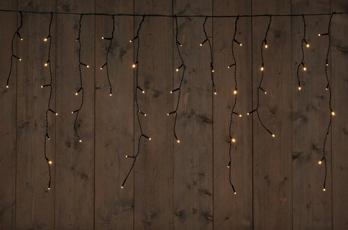 ANNA'S COLLECTION ICICLE LIGHTS ZWART 360L/720X60CM LED CLASSIC - 5M AANLOOPSN
