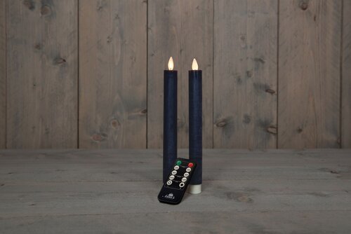 B.O. 2ST ANTIEK BLAUW RUSTIEK WAX DINERKAARS 23CM BEWEGENDE - afbeelding 1