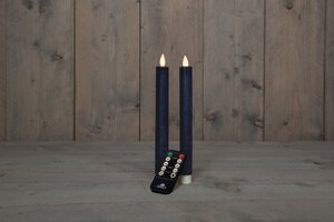 B.O. 2ST ANTIEK BLAUW RUSTIEK WAX DINERKAARS 23CM BEWEGENDE - afbeelding 1