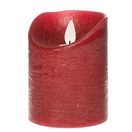 B.O.T. KAARS BORDEAUX WAX RUSTIEK BEWEGENDE VLAM 7,5X10CM 3X - afbeelding 2