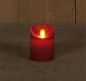 B.O.T. KAARS BORDEAUX WAX RUSTIEK BEWEGENDE VLAM 7,5X10CM 3X - afbeelding 1