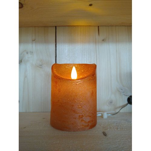 Led kaars rustiek 7,5X10CM KOPER