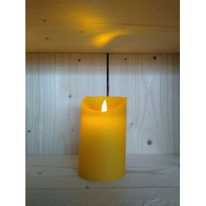 Led kaars rustiek 7,5X12,5CM OKERGEEL