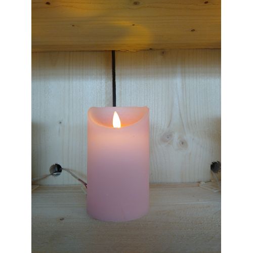 Led kaars rustiek 7,5X12,5CM ROZE