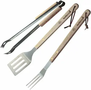 Barbecook 3-delige standaard set uit rvs en hout FSC 100% sgsch-coc-041337 - afbeelding 2