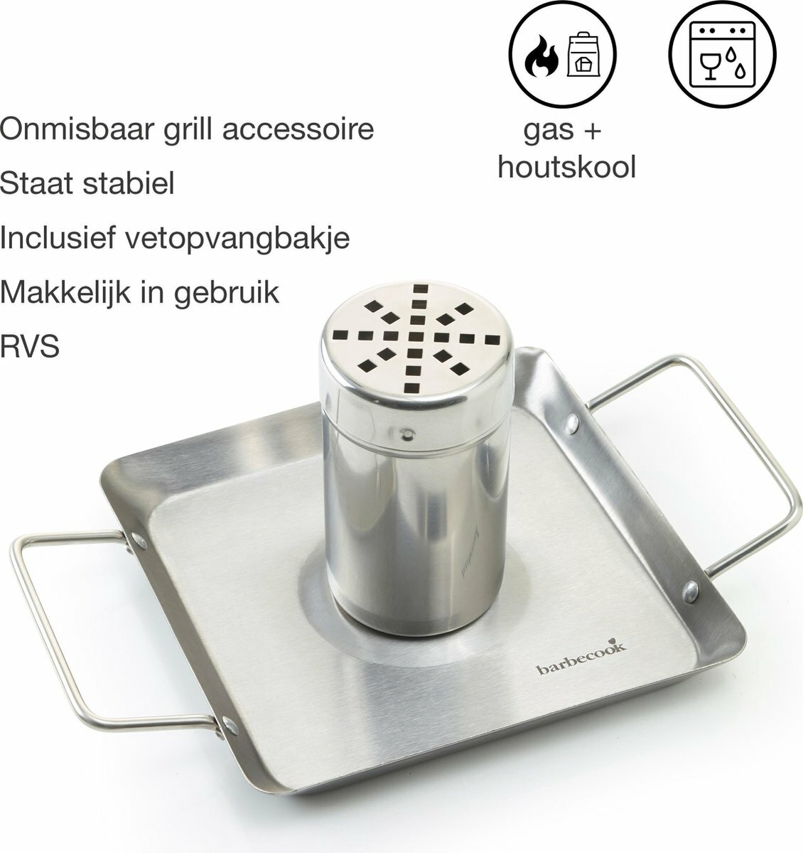 Beide Schuur bijtend Barbecook kiphouder uit rvs 27.5x18.5cm - Tuindorado