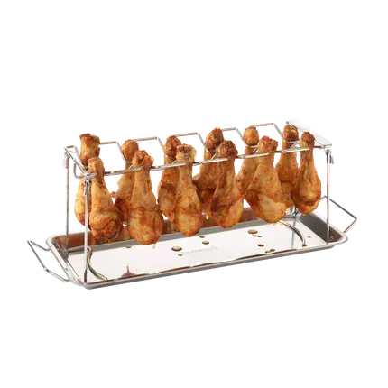 Barbecook rek voor 12 drumsticks uit rvs 37.5x15.5x2cm