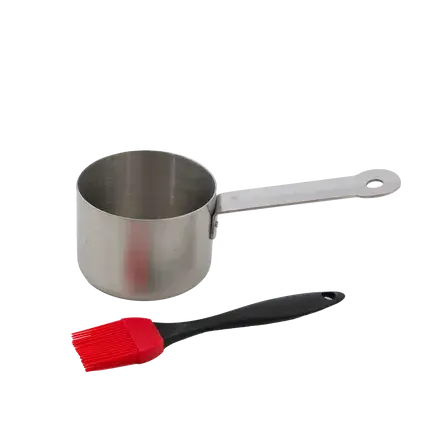 Barbecook sauspan uit rvs met borstel 23x7.5x10.5cm - afbeelding 1