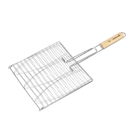 Barbecook visgrill voor 3 vissen uit chroom en hout 28x28cm FSC 100% (per 6st.) sgsch-coc-041337