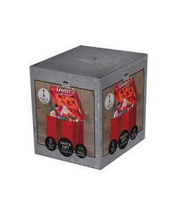 Bewegend geschenk kerstman op 3 AA-batterijen met dc aansluiting 12,5 × 20 cm LED gekleurd - afbeelding 1