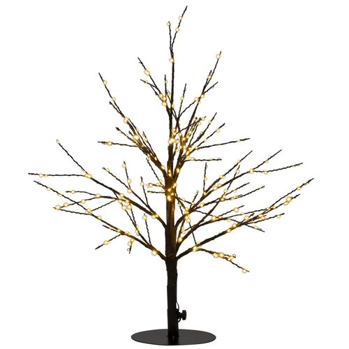 Boom 240 LED flash klassiek warm wit IP44 trafo hoogte 60 cm zwart – timer en dimmer - afbeelding 1