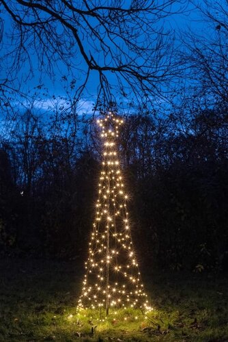 Boom met ster 236 LED flash IP44 trafo inclusief paal afstandsbediening en 6 grondpennen d70h200cm k