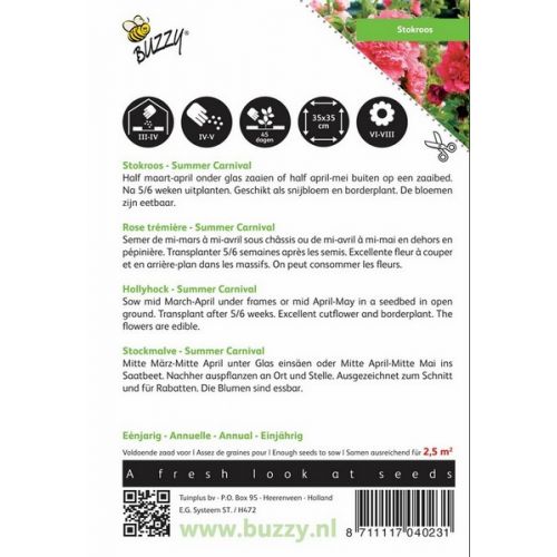 Buzzy® Althaea, Stokroos Summer Carnival - afbeelding 2