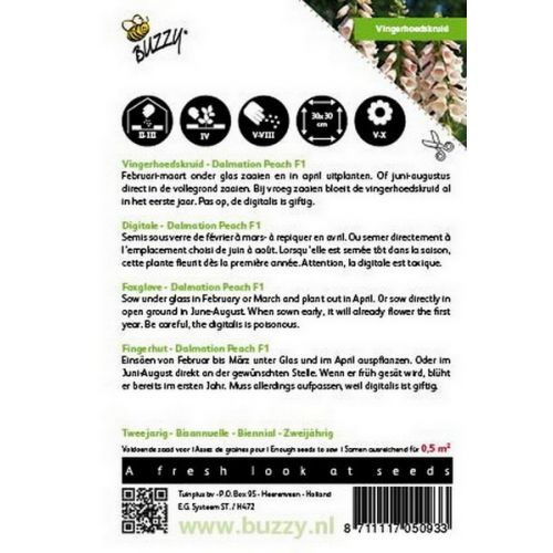 Buzzy® Digitalis, Vingerhoedskruid Dalmation F1 Peach - afbeelding 2