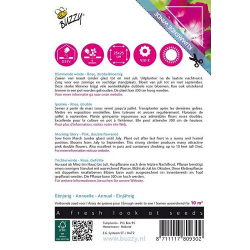 Buzzy® Flowering Climbers Ipomoea Dubbel Rose - afbeelding 2