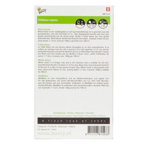 Buzzy® Groenbemester Witte Klaver 100 gram(8) - afbeelding 4