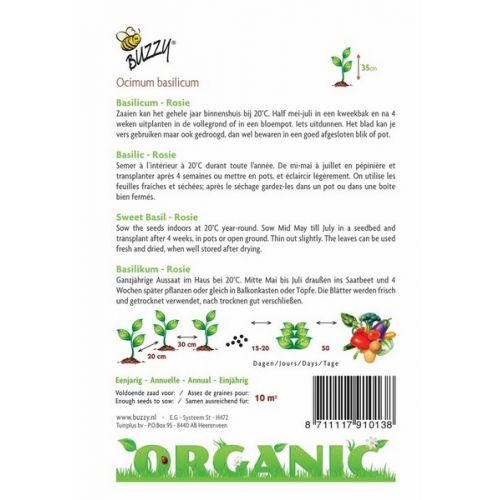 Buzzy® Organic Basilicum Rosie (BIO) - afbeelding 2