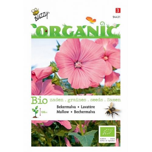 Buzzy® Organic Lavatera, Bekermalva rose/rood  (BIO) - afbeelding 1