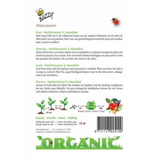 Buzzy® Organic Prei Herfstreuzen 2, Hannibal  (BIO) - afbeelding 2