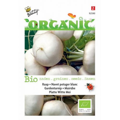 Buzzy® Organic Raap Platte Witte Mei (BIO) - afbeelding 1