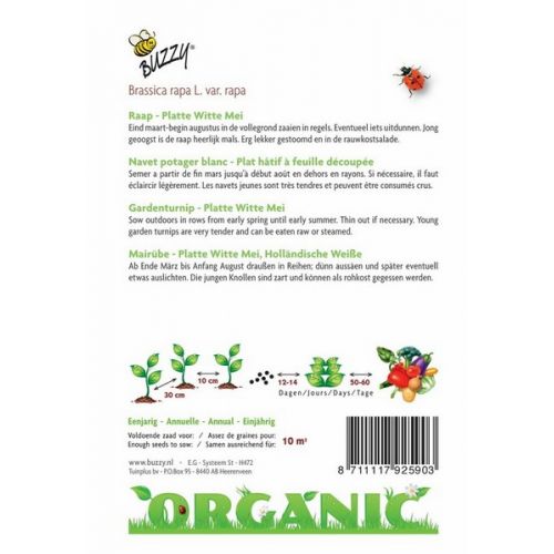 Buzzy® Organic Raap Platte Witte Mei (BIO) - afbeelding 2