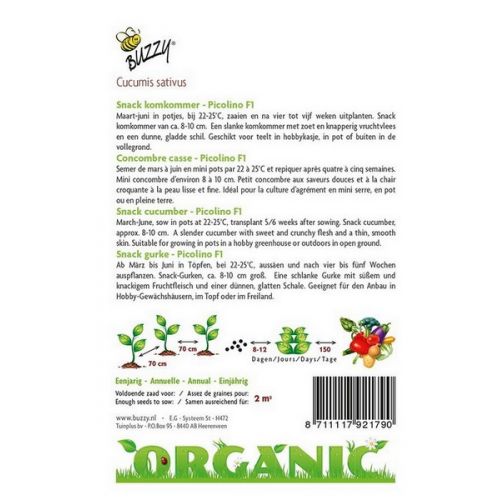 Buzzy® Organic Snackkomkommer Picolino  (BIO) - afbeelding 2