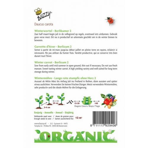 Buzzy® Organic Winterwortelen Berlikumer 2 (BIO) - afbeelding 3