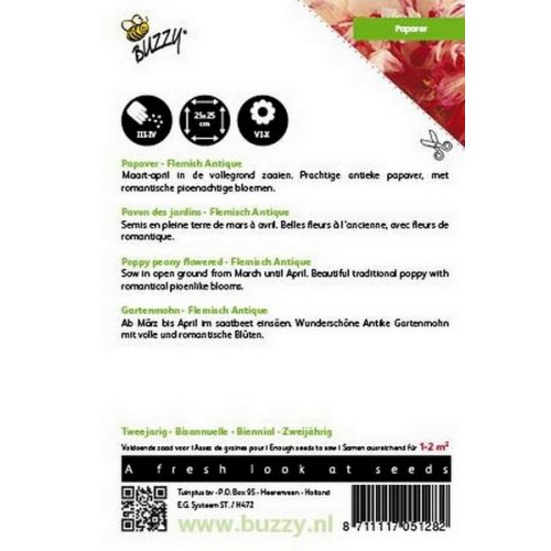 Buzzy® Papaver, Slaapbol Flemish Antique - afbeelding 3