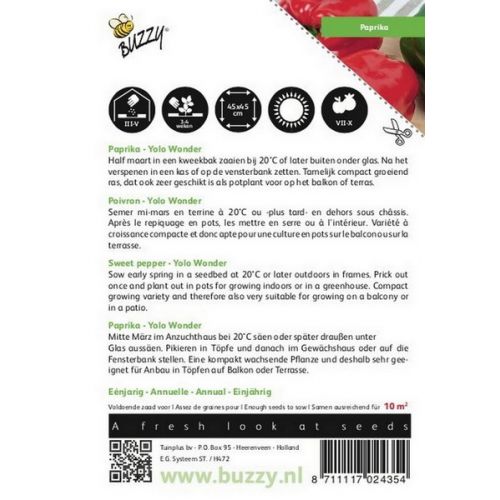 Buzzy® Paprika Yolo Wonder - afbeelding 2