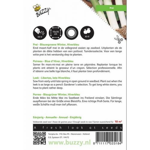 Buzzy® Prei Blauwgroene Winter, Hiverbleu - afbeelding 2