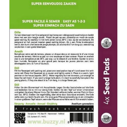 Buzzy® Seedpads Dille 4xØ8cm - afbeelding 2