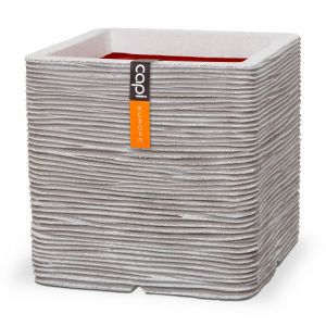 Capi pot vierkant rib nl 30x30x30 ivoor