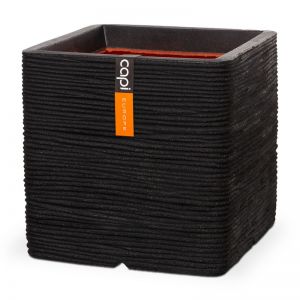 Capi pot vierkant rib nl 30x30x30 zwart